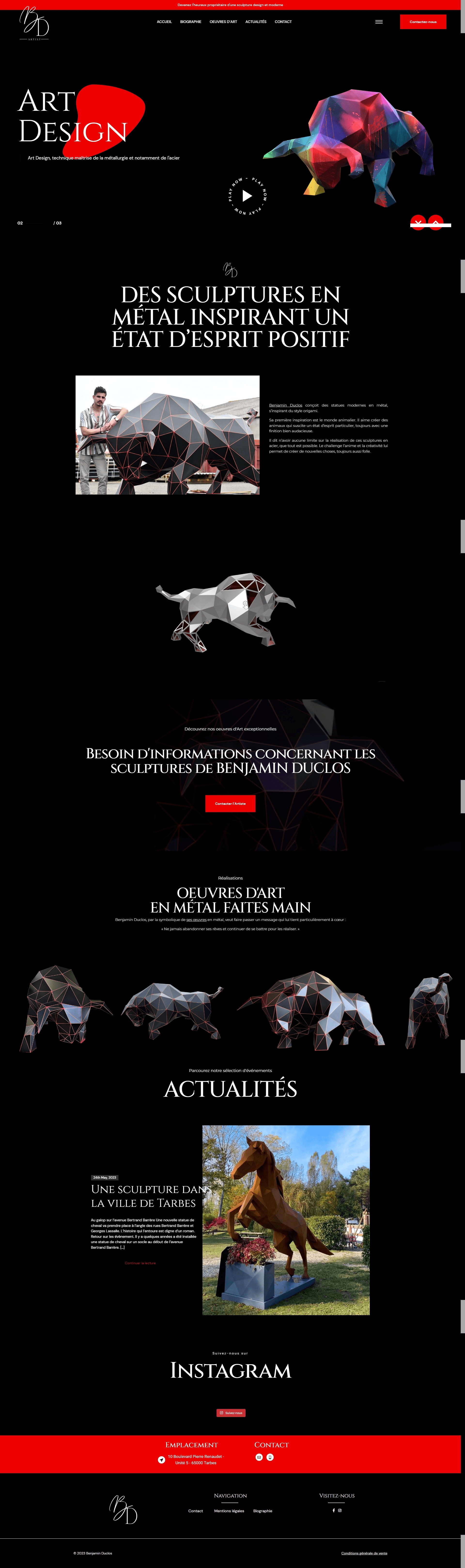 Page d'accueil du site Benjamin Duclos