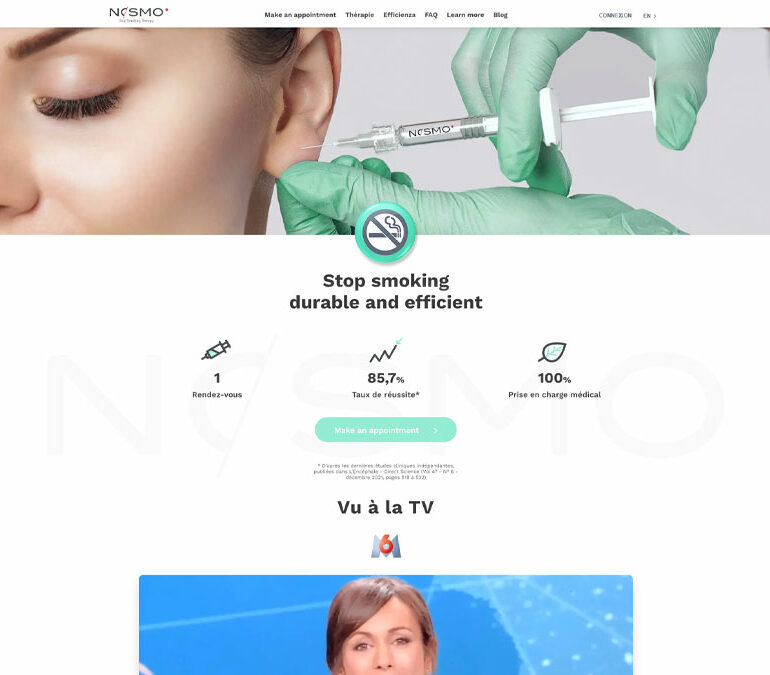 Page d'accueil du site web de Nosmo