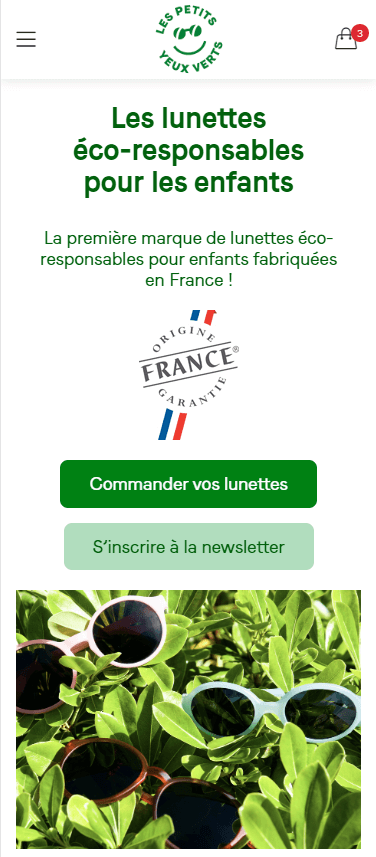 Responsive du site web Les Petits Yeux Verts