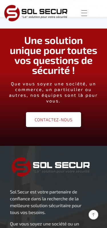 Responsive du site web Sol Secur