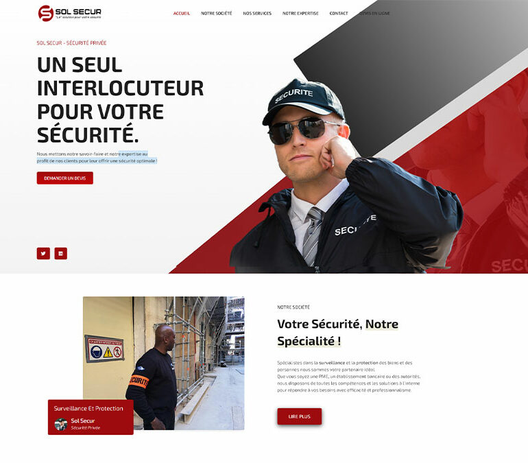 Site web de Sol Secur
