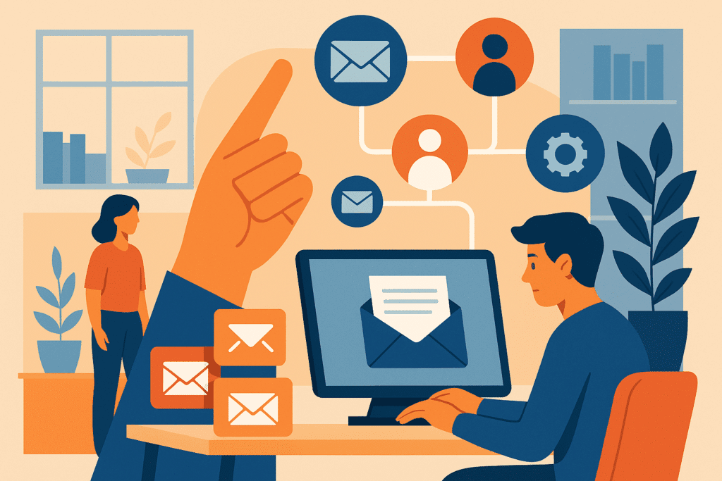 Illustration on the theme: email automation