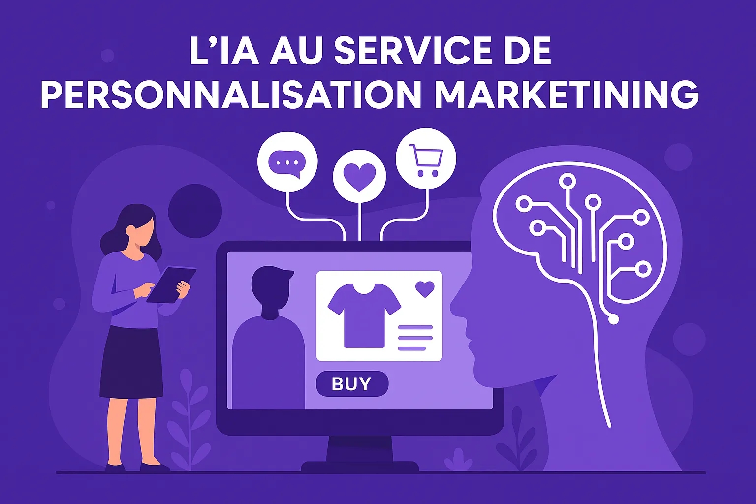 Illustration Personnalisation marketing IA