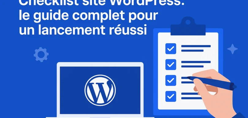 Checklist site WordPress : illustration visuelle du guide complet pour un lancement réussi